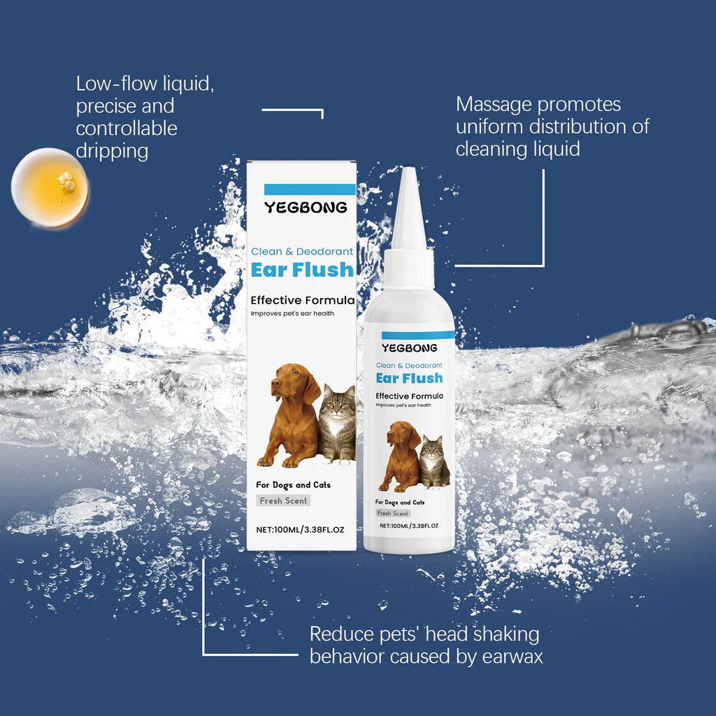 100ml bottle of dog and cat ear cleaner for gentle earwax removal