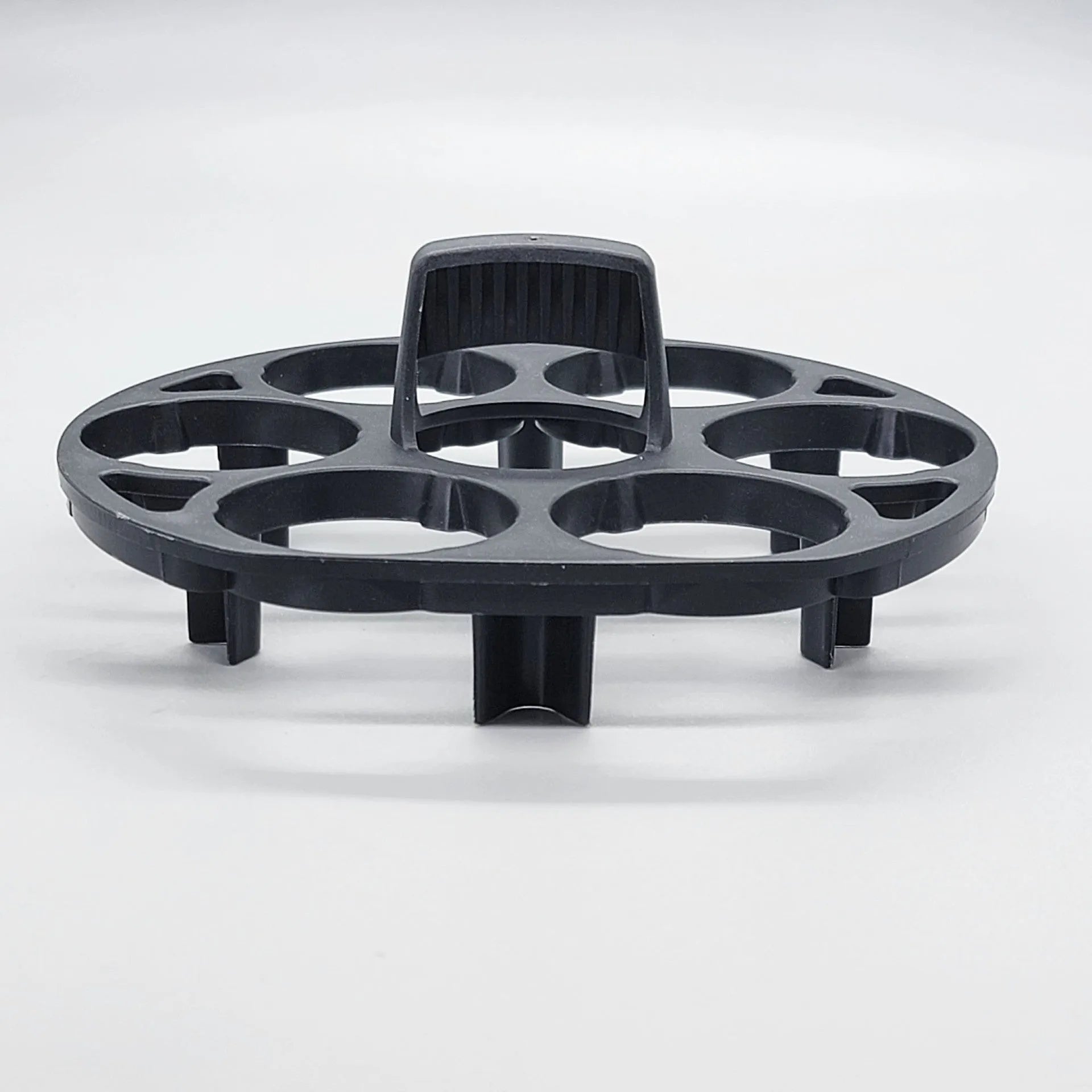 Black plastic egg holder cooking basket with retainer design for organised egg storage