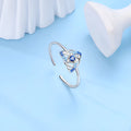 925 sterling silver heart-shaped dreamcatcher ring in blue colour adjustable opening