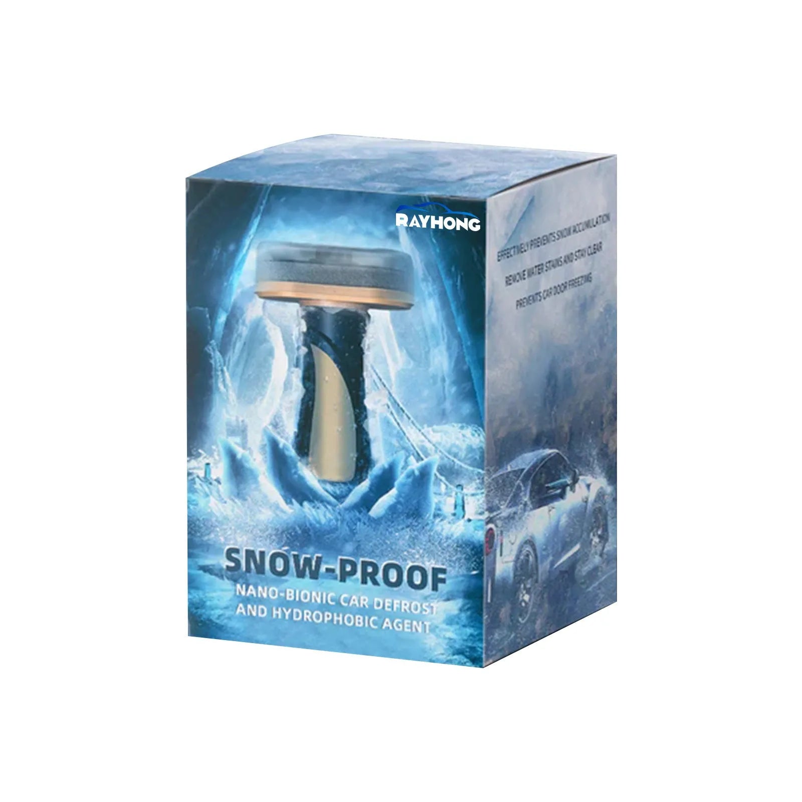 Hydrophobic nano coating car snow brush measuring 5cm by 9cm by 14cm