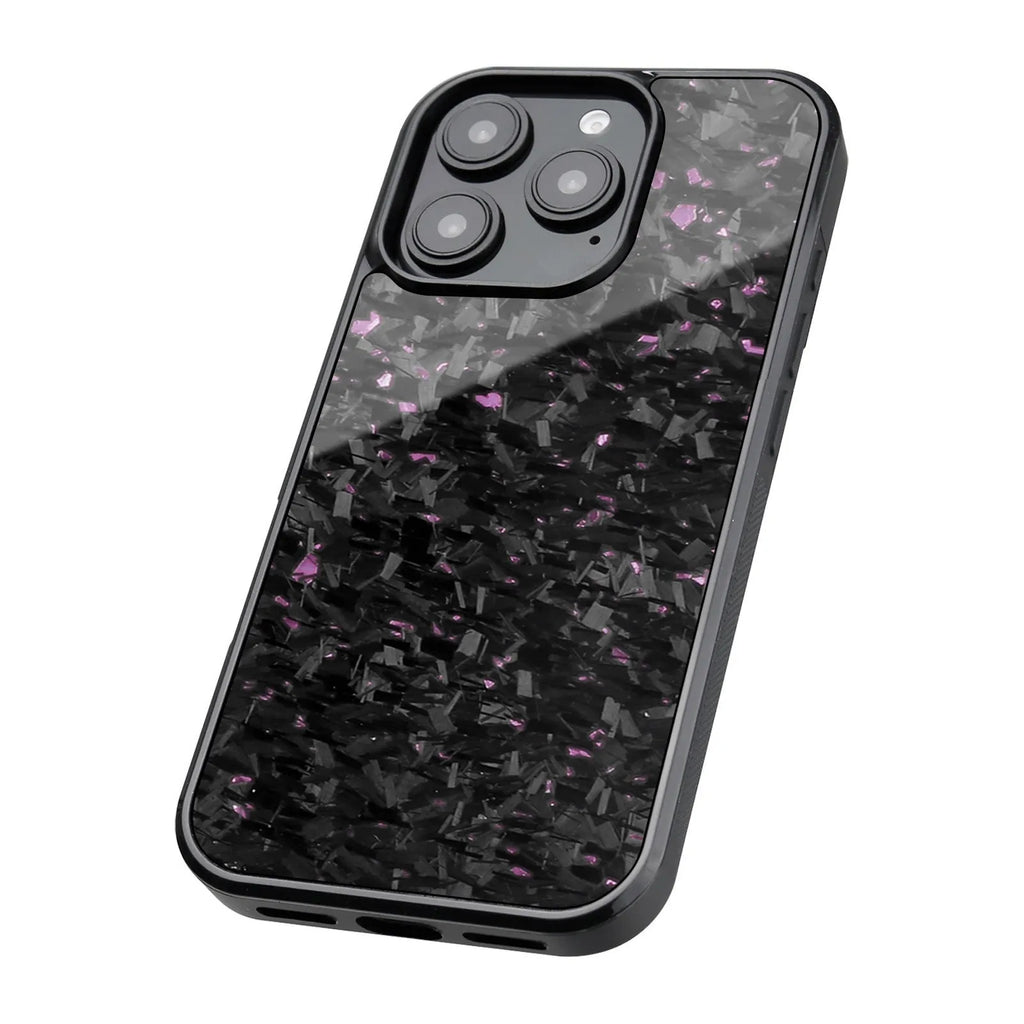 Black carbon fibre magnetic forging twill phone case for iPhone 16ProMax