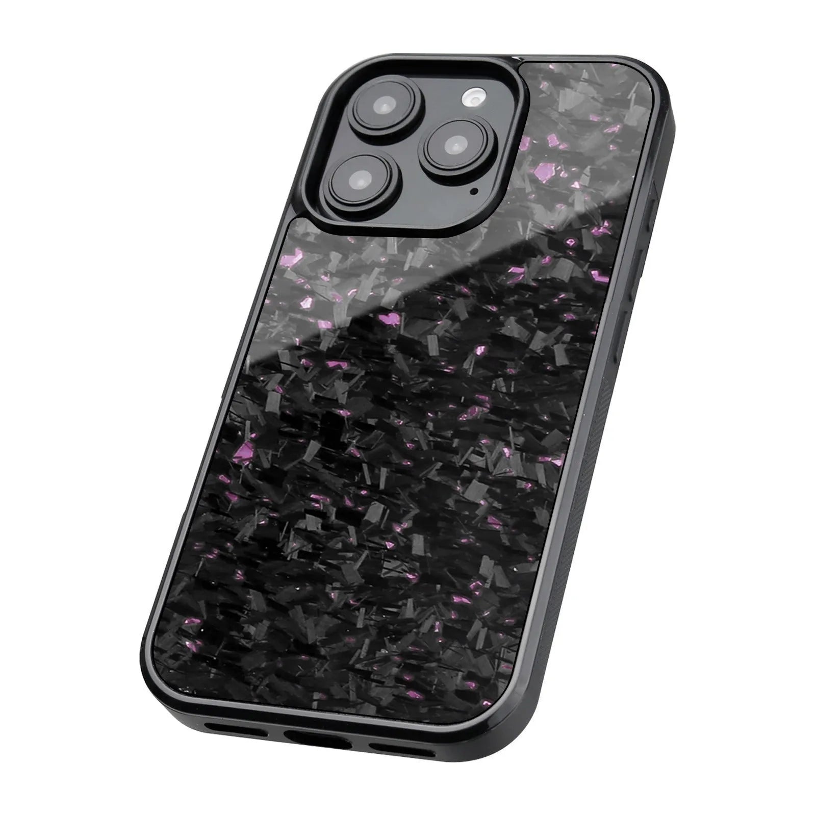 Black carbon fibre magnetic forging twill phone case for iPhone 16ProMax