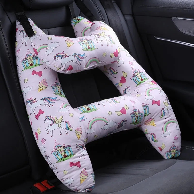 55x70cm automotive headrest pillow with colourful print pattern and pearl cotton filling for car passenger comfort