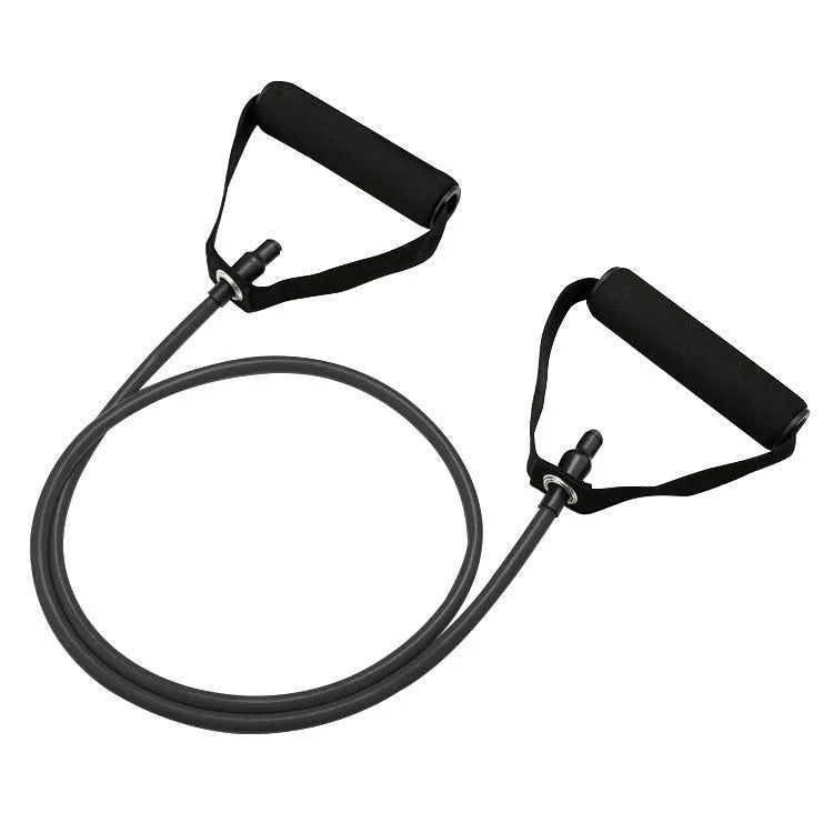 Adjustable chest expander with coloured TPE resistance ropes showing five tension levels from 10LB to 30LB