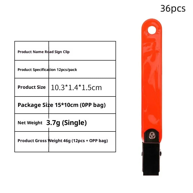 Yellow and orange PVC fluorescent ribbon clips for outdoor archery road sign marking, 10.3 cm size