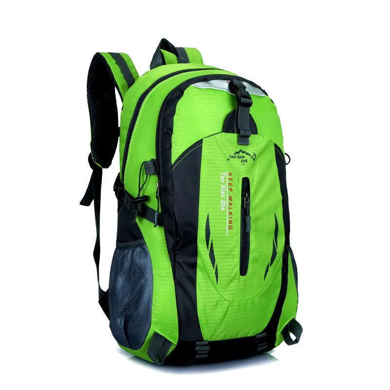 Large waterproof Oxford cloth travel backpack showing computer pocket and dual straps in multiple colour options