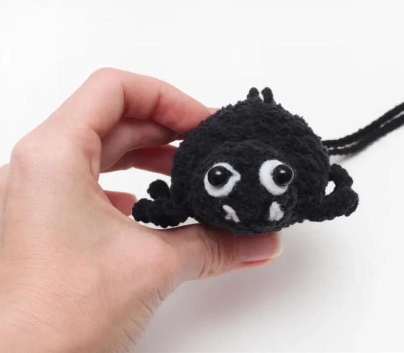 Hand-woven polyester car hanging ornament in cartoon character design