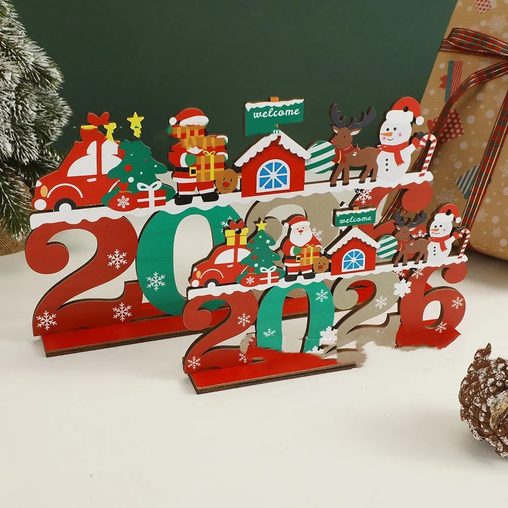 Wooden Christmas tree pendant ornament in two sizes 17x27x5.5cm and 19.6x12x9cm