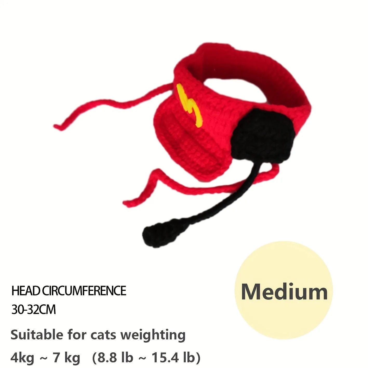 Handmade cotton knitted chef costume for small to medium cats and dogs