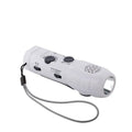 Hand-cranked emergency radio flashlight with USB charging port built-in speaker and manual tuning dial in black