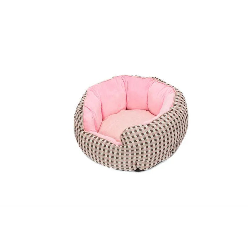 Blue octagonal pet bed with removable mats for small dogs and cats