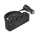 Car-mounted multi-function fast charging universal cigarette lighter with dual USB ports QC and PD support, 120W output