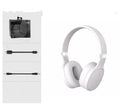 Wireless Bluetooth headset with long battery life in white colour option, head-mounted design
