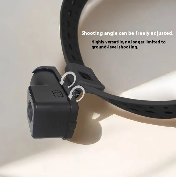 Black wifi camera neckband wireless recorder with compact dimensions and Type-C charging port