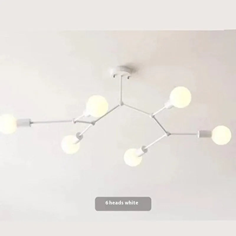 Iron chandelier ceiling lamp with Nordic design for bedroom or living room