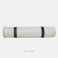 Grey and white plaid polyester bed runner blanket set with pillow on a 1.5m bed