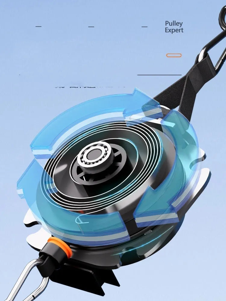 Intelligent fitness resistance tensioner with adjustable 2-20kg resistance in blue grey and orange grey colour options
