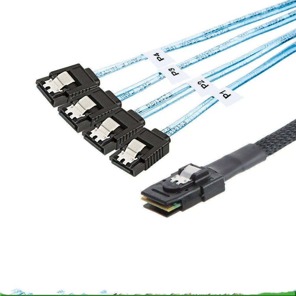 Straight head SAS data cable for server hard disk, coaxial interface, 0.5m length