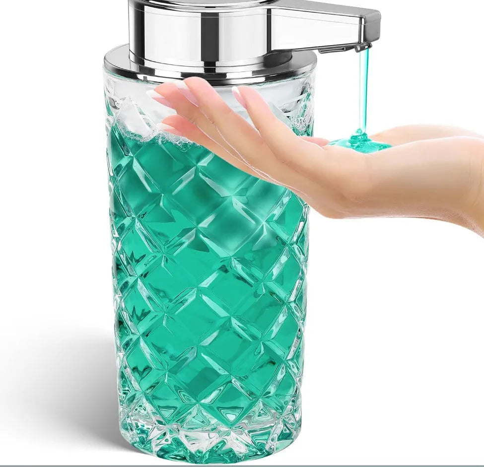 Automatic intelligent charging soap dispenser with plated silver shell and Type-C port.