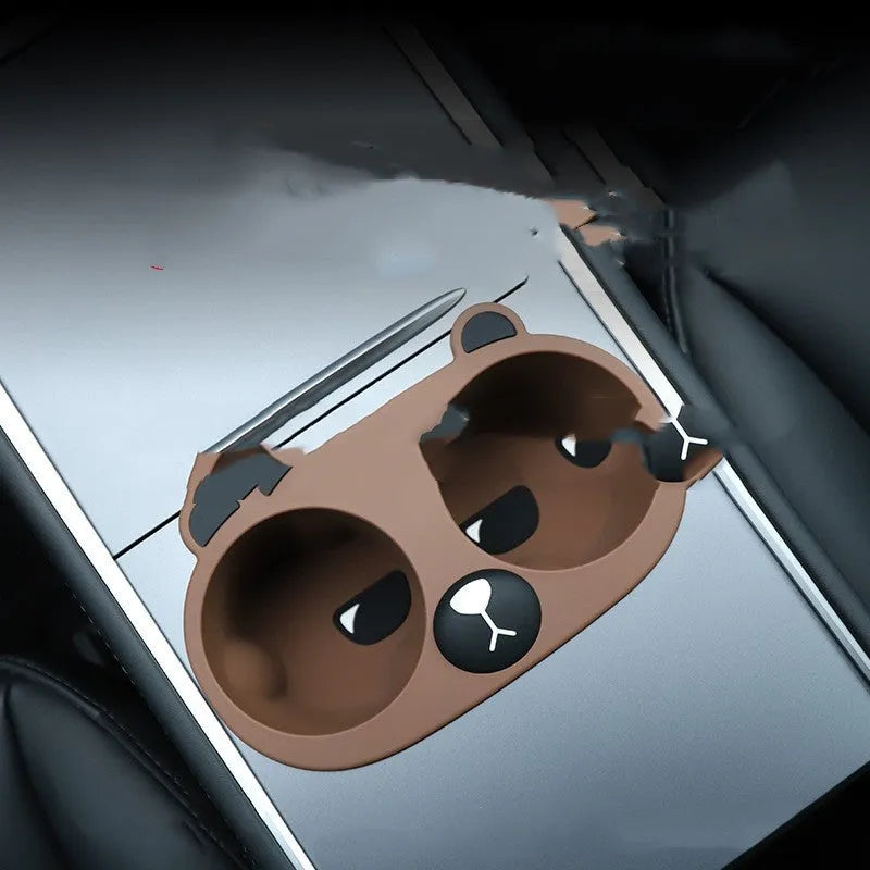 Silicone car cup holder anti-shaking insert in grey, tan and pink colours