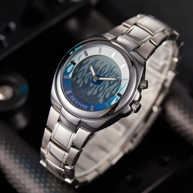 Millennium vintage Y2K digital watch with dual LED display on alloy strap