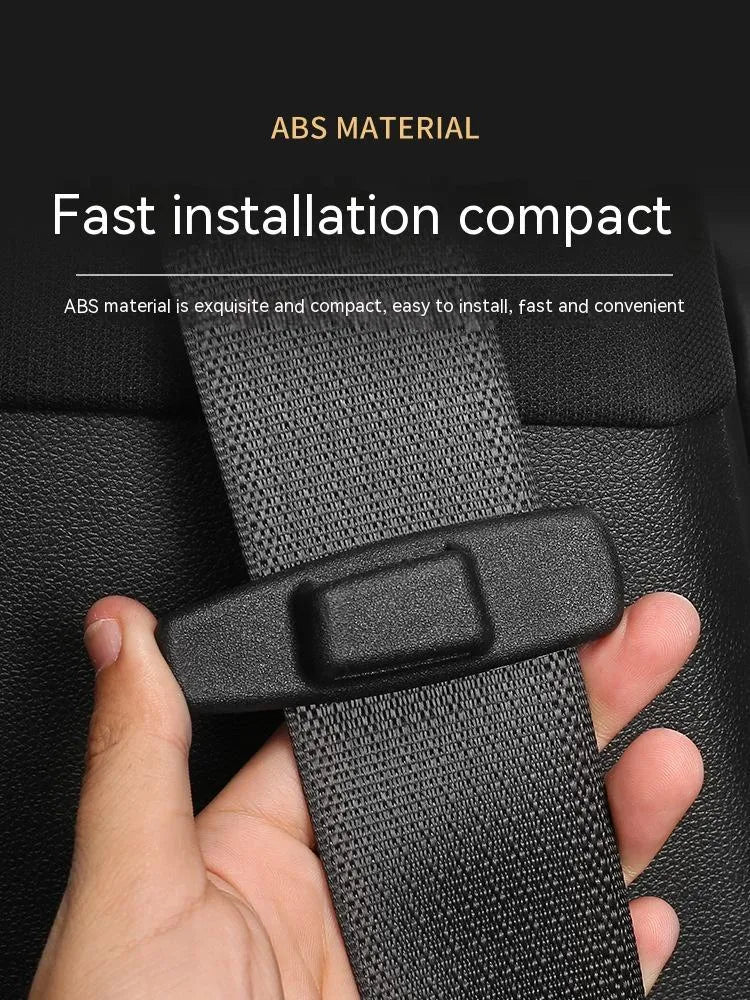 Black ABS plastic car seat belt clip stopper for universal vehicle buckle adjustment
