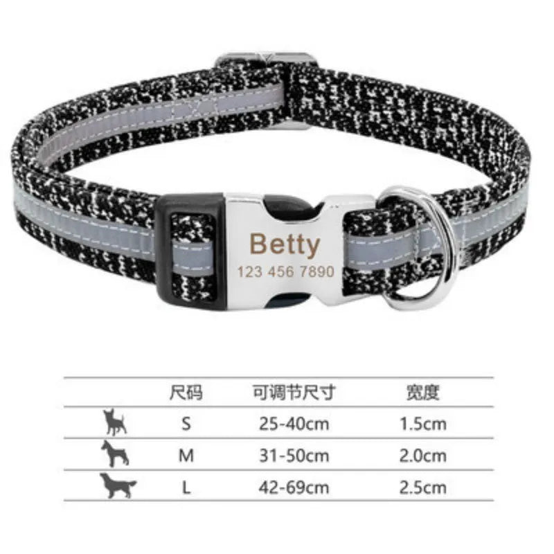 Dog collar in black, green, and rose red colour options, three sizes S M L for everyday walking
