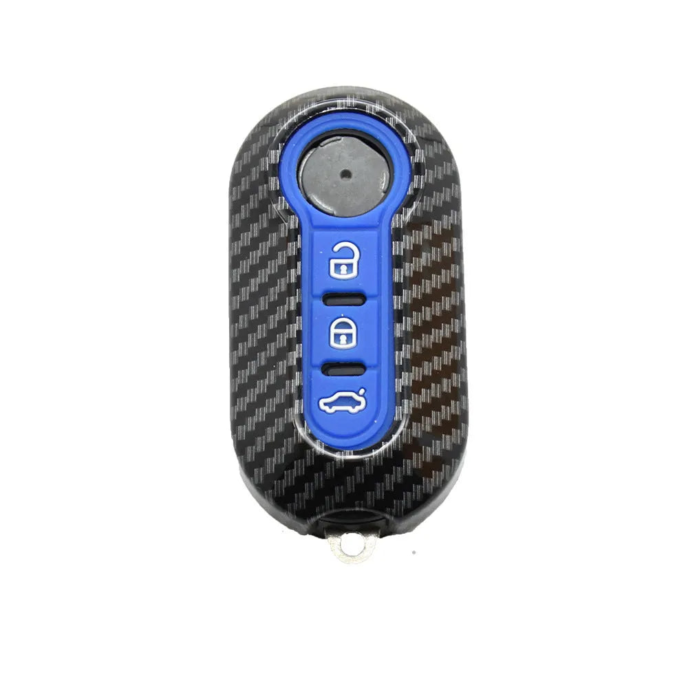 Fiat car remote key shell replacement case in black, red and dark blue colours
