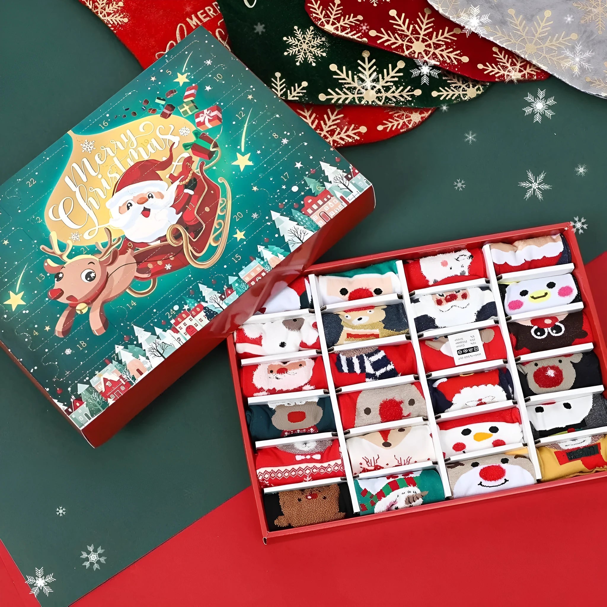 Christmas Socks Blind Box resin craft decoration with plastic components for holiday party displays