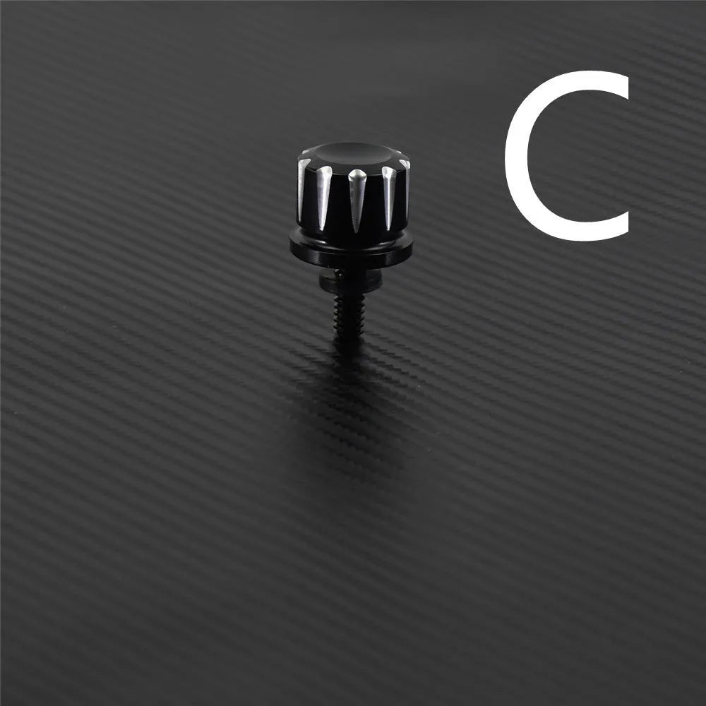 Black aluminium alloy 6mm screw cap cover seat cushion seat pack nut on white background