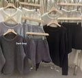 Women's loose-fitting knitted sweater and wide leg shorts two-piece set in neutral colour