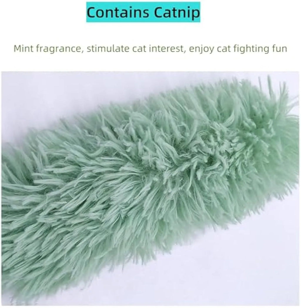 Interactive plush cat toy pillow with crinkle sound and catnip filling in assorted colours