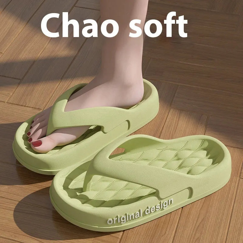 Men's EVA injection-moulded flip flops shown in available colours including green, yellow, pink, white, khaki, grey, coffee, and black.