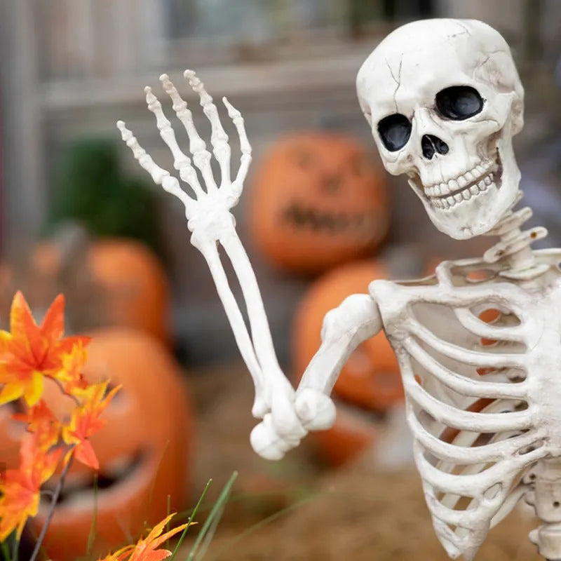 90cm tall poseable plastic skeleton model for Halloween garden and party decorations