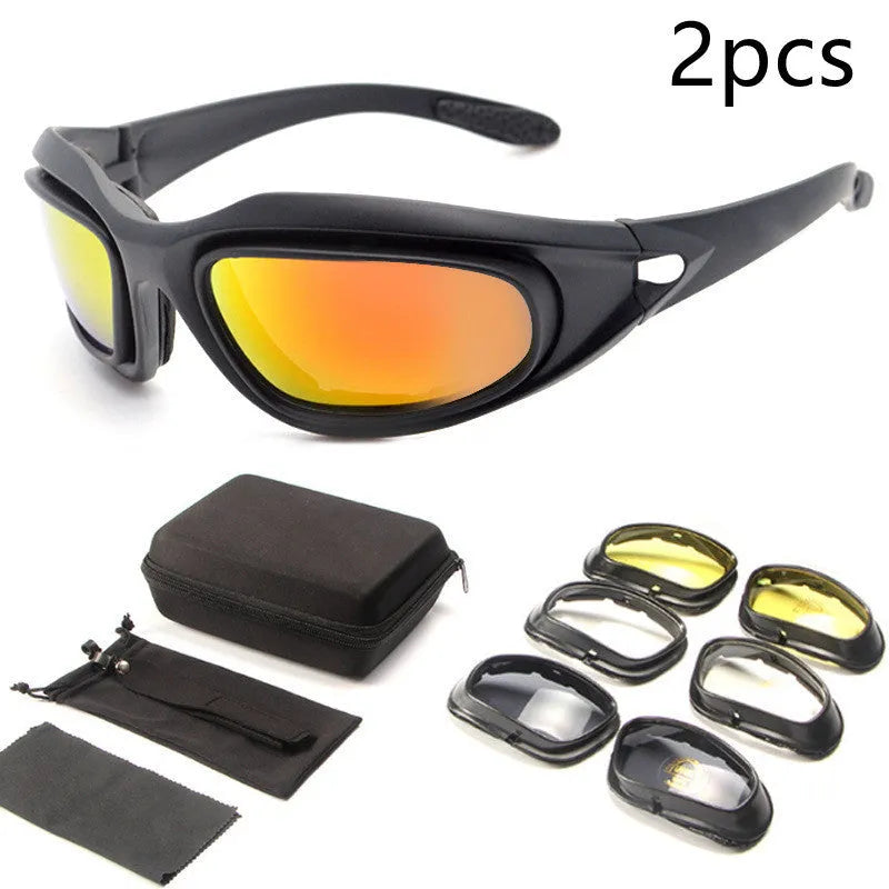 Tactical polarized sunglasses with full rim PC frame for outdoor cycling and sports