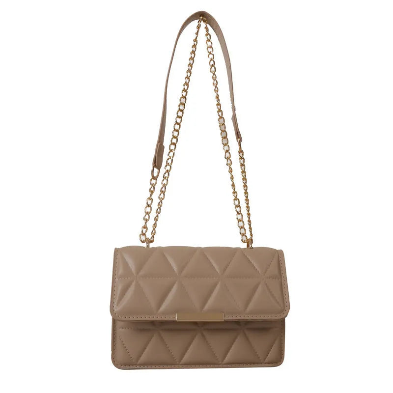 Women's retro PU messenger bag in horizontal square shape with stitching, 19cm x 13cm, rose red colour