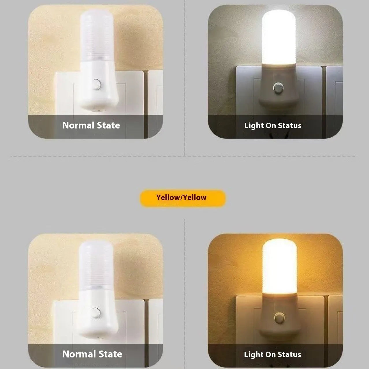 Minimalist white cube bedside night light with US plug and dual-colour switch