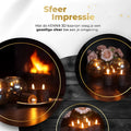 Set of four black S6 LED pillar candles with realistic wax-like finish.