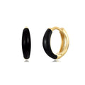 Geometric oval curved epoxy earrings with U-shaped design in seven colour options