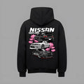 Loose casual Korean style round neck long sleeve pullover top in black, polyester fiber knit