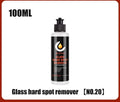 Tube of glass oil film remover cleaning cream for car and window decontamination.