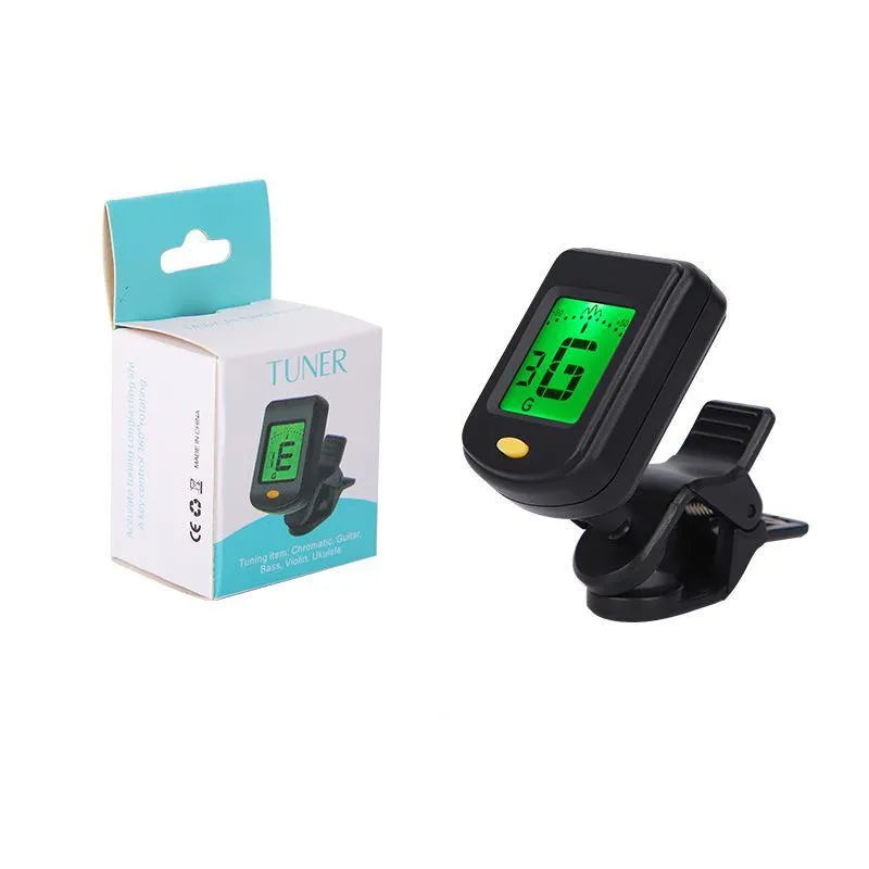 Automatic clip-on multi-function tuner for guitar and other string instruments in CG-01 colour