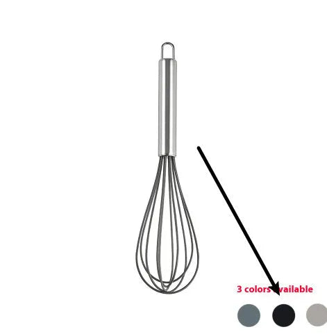12-piece silicone kitchenware set with rotating storage bucket showing utensils in black, dark grey or khaki colours