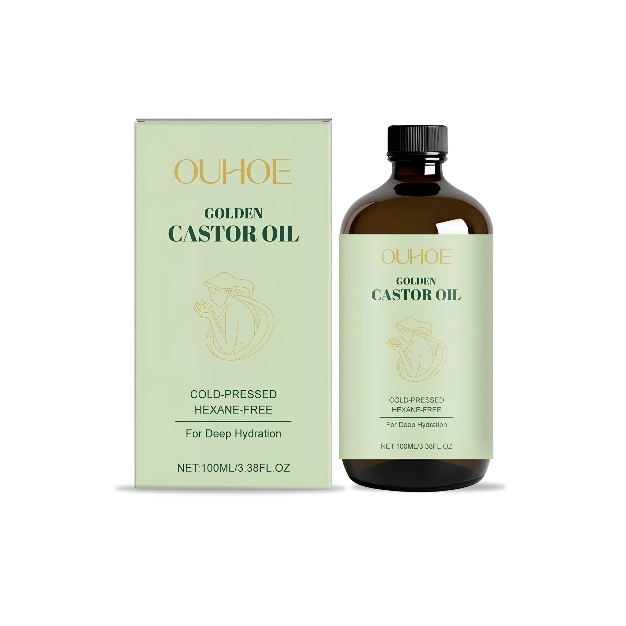 100ml bottle of Golden Castor Oil skincare oil with dropper