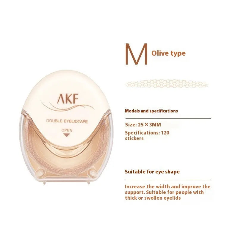Invisible lace double eyelid stickers in three shades creating natural-looking creases
