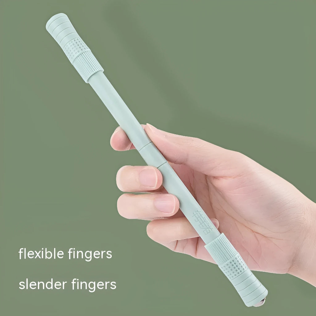 Student spring pen in black with storage tube for finger balance training