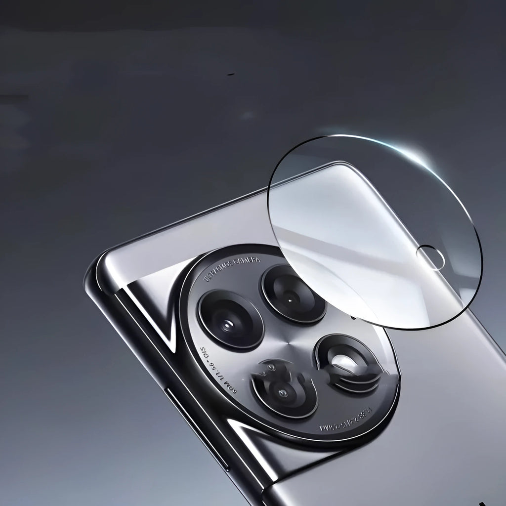 Tempered glass lens protector with black ring silk screen finish for OnePlus smartphones