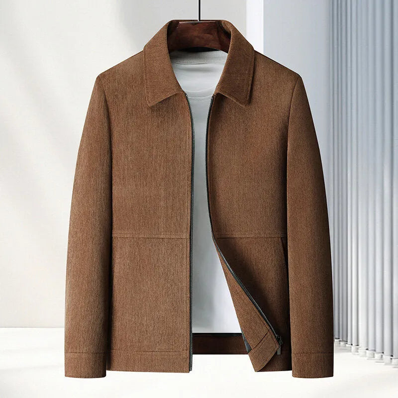 Men's slim-fit lapel casual coat jacket in polyvinyl alcohol fabric, available in four colours with Asian sizing options