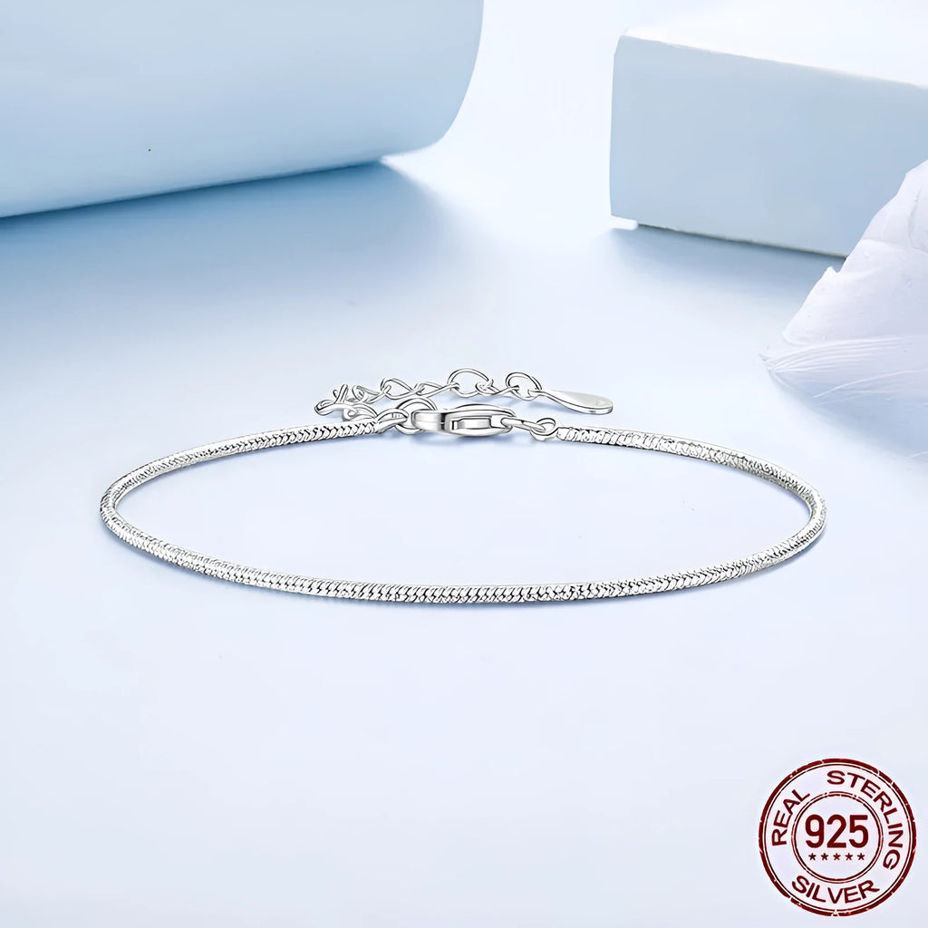 S925 sterling silver snake bones chain bracelet for women, electroplated finish, colour BSB226