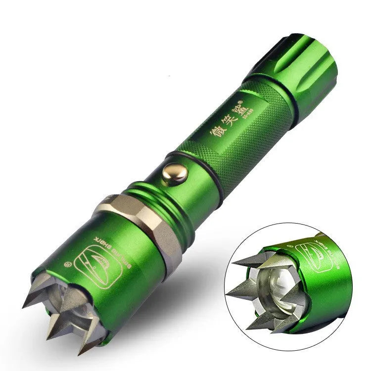 Aluminium alloy rechargeable focusing LED flashlight in black with adjustable beam